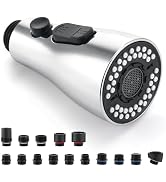 Kitchen Faucet Sprayer Head Replacement - Pull Down Faucet Spray Head with 15 Adapters, Pull Out ...