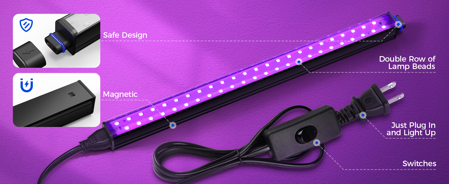 Magnetic LED Black Lights