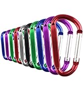SWATOM Aluminum D-Shape Carabiner Clip 2/2.4/2.8/3.2 Inches Spring Snap Hook Keyring Carabiners f...