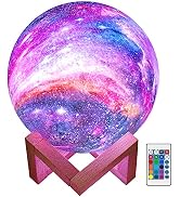 BRIGHTWORLD Moon Lamp Galaxy Lamp 5.9 inch 16 Colors LED 3D Moon Light, Remote & Touch Control La...