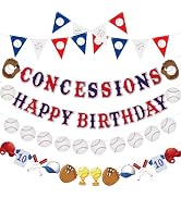 5 Pcs Baseball Birthday Banner Baseball Paper Garland for Sport Party Baseball Pennat Bunting Fla...
