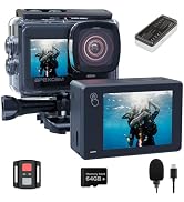 Apexcam X80PRO Dual Screen Action Cam 4K60FPS 8X Zoom EIS 48MP with 64GB Card Ultra HD WiFi Sport...