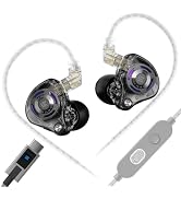 KZA COUSTICS KZ Gale in-Ear Monitor Headphones Gaming with Dual Mic, Wide Frequency Response, Sup...