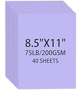 Cardstock 8.5 X 11, 40 Sheets, Light Purple Card Stock, 75lb/ 200gsm Copy Paper, Cardstock Printe...