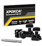 Xpokcai 30-Pack M6 x 20mm Rack Mount Screws and Cage Nuts for Server Racks?Routers&Audio Equipmen...