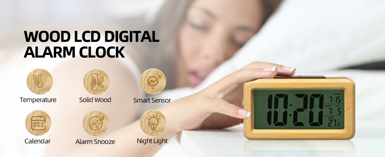 wood alarm clock