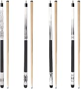 GSE 58" 2-Piece Canadian Maple Hardwood Billiard Pool Cue Sticks for Men/Women, Great for House o...