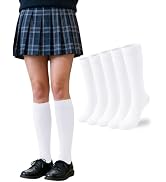 Girls Knee High Socks School Uniform Seamless Toes Dress Cotton Long Socks