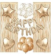 WEIKA 29 Pcs Black Birthday Party Decorations - Happy Birthday Balloons Banner, Heart & Star Foil...