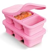Silicone Freezer Trays With Lid, Stackable 1 Cup Silicone Freezer Trays, Easy To Use Soup Ice Cub...