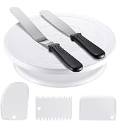 Kootek Cake Decorating Kit Baking Supplies Cake Turntable with 2 Frosting Straight Angled Spatula...