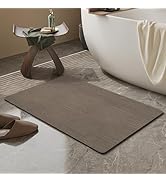Mecko Bath Mat, Ultra Absorbent Quick Dry Bathroom Floor Mats-Rubber Non-Slip Thin Bathroom Rug F...