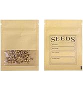 FERENLI 100 Pack Seed Envelopes Packets with Clear Window 2.7x3.7 inch Small Resealable Brown Kra...
