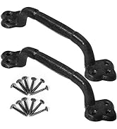 WEBI Barn Door Handle,9 Inch Cast Iron Gate Handle,Rustic Metal Fence Handle Gate Pull Garage,Bla...