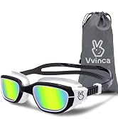 Vvinca Kids Swim Goggles, Polarized Swimming Goggles for Kids 6-14 Anti Fog Anti UV No Leak Clear...