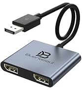 DisplayPort Splitter for Dual Monitors, DisplayPort to Dual DisplayPort Splitter Adapter 4K@120Hz...