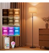 VARICART Adjustable Floor Lamp for Living Room, Telescopic Standing Lamp | Magnetic Remote, Linen...