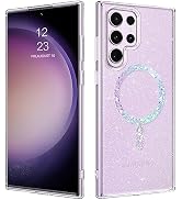 BENTOBEN Magnetic for Samsung S23 Ultra Case, Clear Glitter S23 Ultra Phone Case [Compatible with...