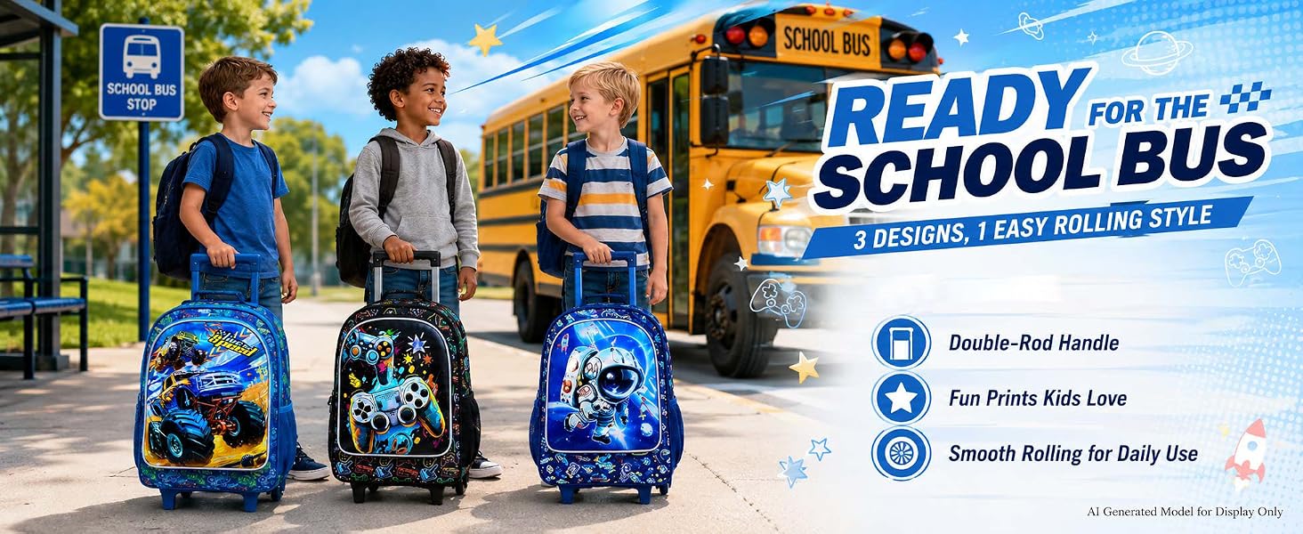 boys rolling backpack