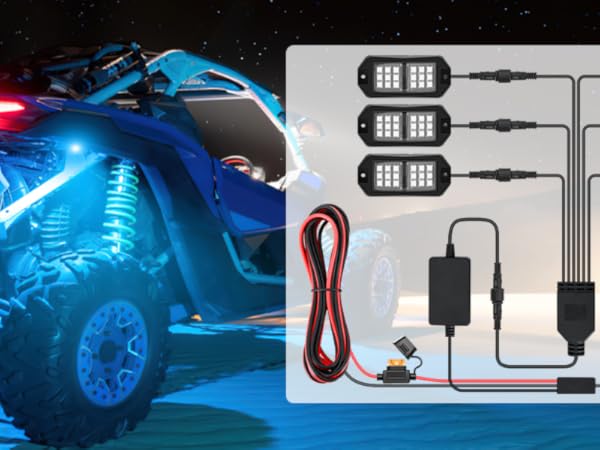 wide angle RGB led rock light remote Bluetooth app dual control