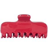 OideGuiing Durable Acetate Hair Clips - 3.8-Inch Cherry Red Claw Clips for Fine and Thick Hair (Red)