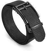 SKiporty Men's Ratchet Tactical Belt, Nylon Web Work Belts with Automatic Slide Buckle,Durable Ad...