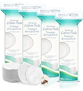 Premium Cotton Rounds for Face 400 Count - Makeup Remover Pads, Hypoallergenic, Lint-Free | 100% ...