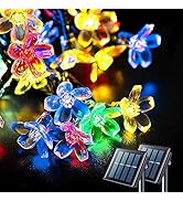 JMEXSUSS 2 Pack Solar Flower String Lights, Each 30.6FT 50LED Cherry Blossoms String Lights Outdo...