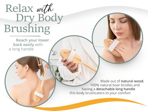 dry brushing body brush for lymphatic drainage, bath brush, dry brush, exfoliator