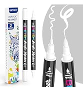 Betem Dual Tip Acrylic Paint Pens, Paint Markers for Glass, Window, Fabric, Wood, Rock, Canvas, A...