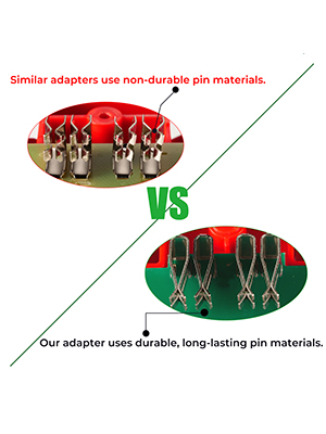Our adapter uses durable, long-lasting pin materials.