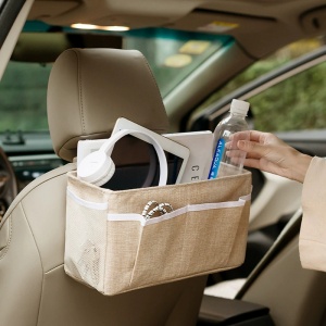 Behind the car seat