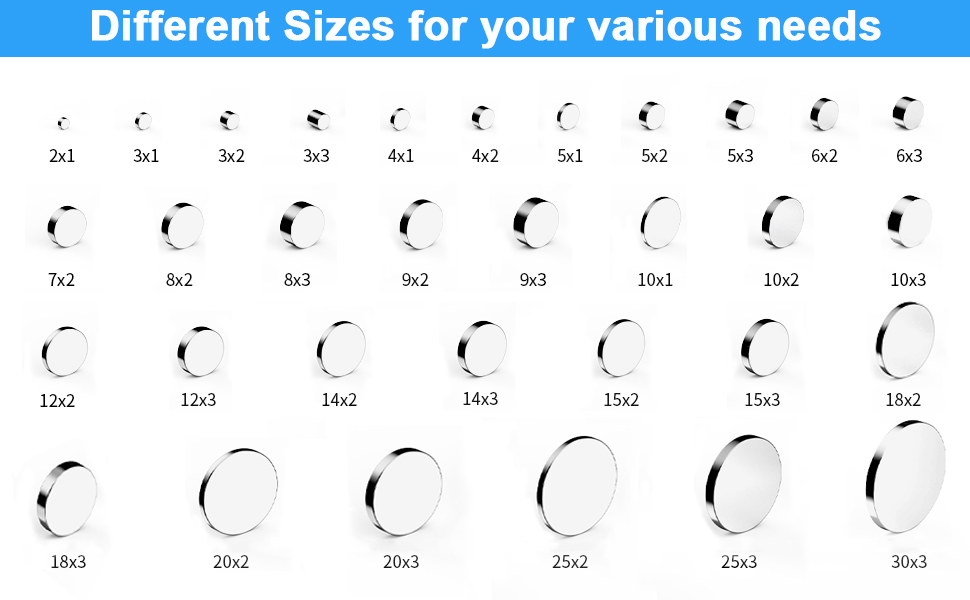 small magnets many size