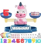 Kaodezhu Unicorn Math Balance Toy for Boys and Girls - Montessori Matching Letter Toy for Kids 3 ...