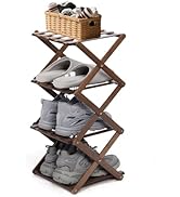 MEKOTRIN Shoe Rack Foldable, Portable Shoes Organizer Standing Shelf, Multifunctional Vertical Na...