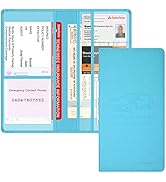 Techion Car Registration and Insurance Holder, 9-1/2 x 5 Inch Premium Leather Vehicle Glove Box O...