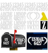 2" Reflective Mailbox Numbers Letters Stickers for Outside,Self Adhesive Mailbox Decal Numbers 4 ...