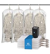 TAILI Hanging Vacuum Storage Bags with Electric Air Pump, Vacuum Seal Bags for Clothing Travel, S...