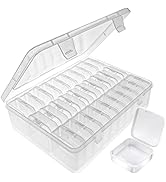 Mathtoxyz Bead Organizer Box, 31Pcs Small Bead Organizers and Storage Plastic Cases Mini Clear Be...