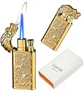 Torch Lighter Magic Dual Flame Dragon Lighter, Windproof Adjustable Jet Flame and Soft Flame, Ref...