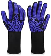 Comsmart BBQ Gloves, Heat Resistant Gloves, Silicone Non-Slip Grill Gloves, Fireproof Oven Gloves...