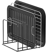 KORRTFID Kitchen Cabinet Organizer, Steel Cookware Holder, Divided Holder with 5 Slots for Skille...