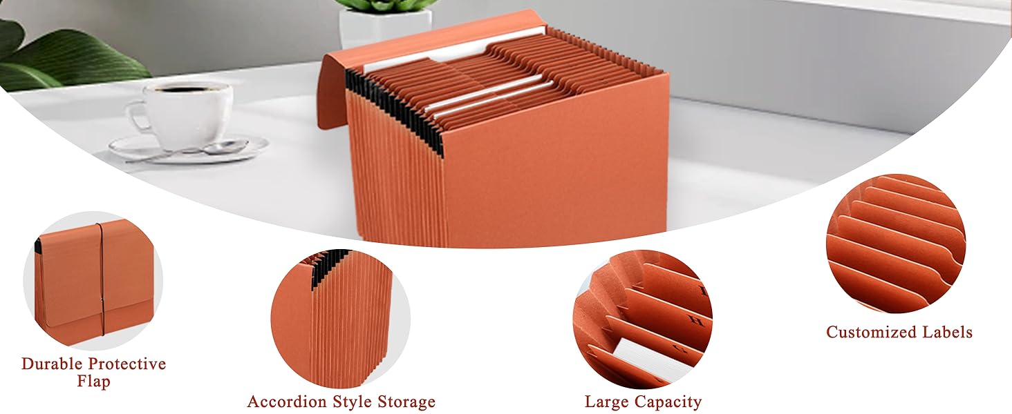 21 Pockets Accordion File Organizer