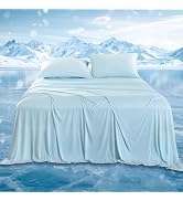 DOWNCOOL 4-Piece Cooling Sheet Set Full Size, Cooling Bed Sheets for Hot Sleepers and Night Sweat...