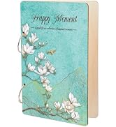 SUPERDANT Happy Moment Greeting Card Holder Organizer Wooden Card Keeper Binder Planning Book Mou...