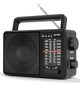 DreamSky Portable AM FM Radio with Sleep Timer, USB-C or Battery Operated | for Home & Outdoor, L...