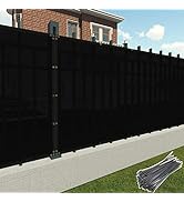 Patio 4 x 25 Fence Privacy Screen Black Commercial Grade Mesh Shade Fabric with Brass Gromment Ou...