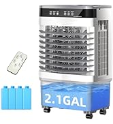 FLYMOON Portable Air Conditioner with 12H Timer,2.1 Gal Water Tank,1500~3000 CFM Evaporative Air ...