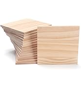 Wooden Blocks for Crafts,1/4? Thick 5? X 5? Wood Squares for Crafting, Blank Wooden Boards Unfini...
