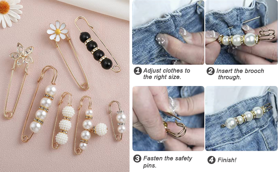 Fashion rhinestone pearl brooches pins
